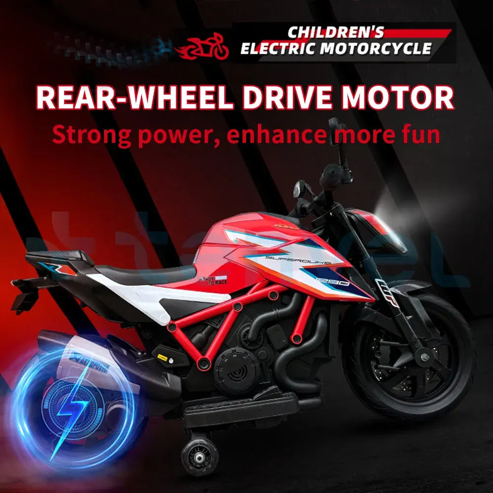 FLIPTOY®-Kids Ride-On KTM Bike – Officially Licensed, 12V Battery Operated, for Ages 3-8 Years