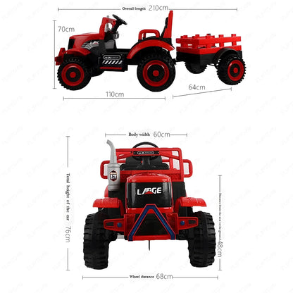 FLIPTOY® | Kids Ride On Tractor | with trolley 2024 New Model Big Size | 12v 10A Electric Power | for age group 3-7 year