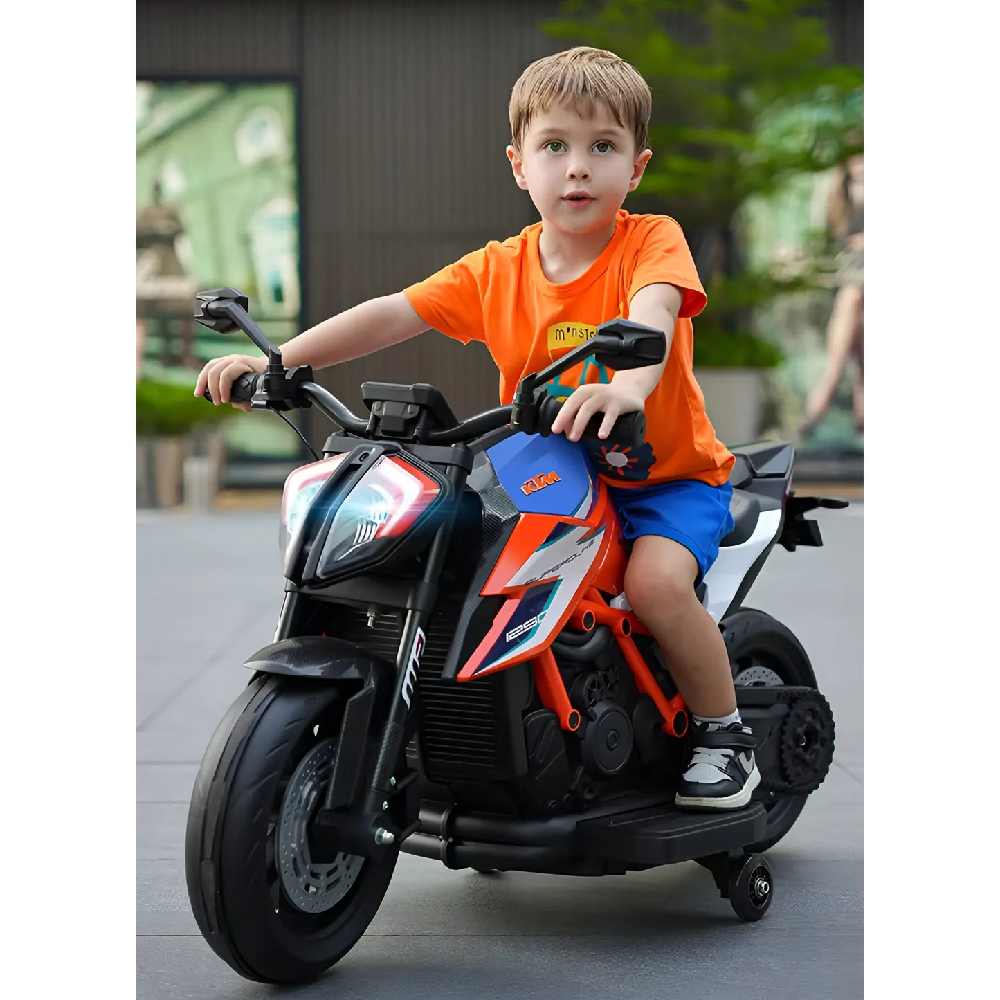 FLIPTOY®-Kids Ride-On KTM Bike – Officially Licensed, 12V Battery Operated, for Ages 3-8 Years