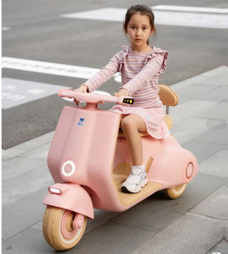 Fliptoy®- Vespa Matte Finish Kids Bike Kids scooter Battery Operated Ride On Scooty with remote