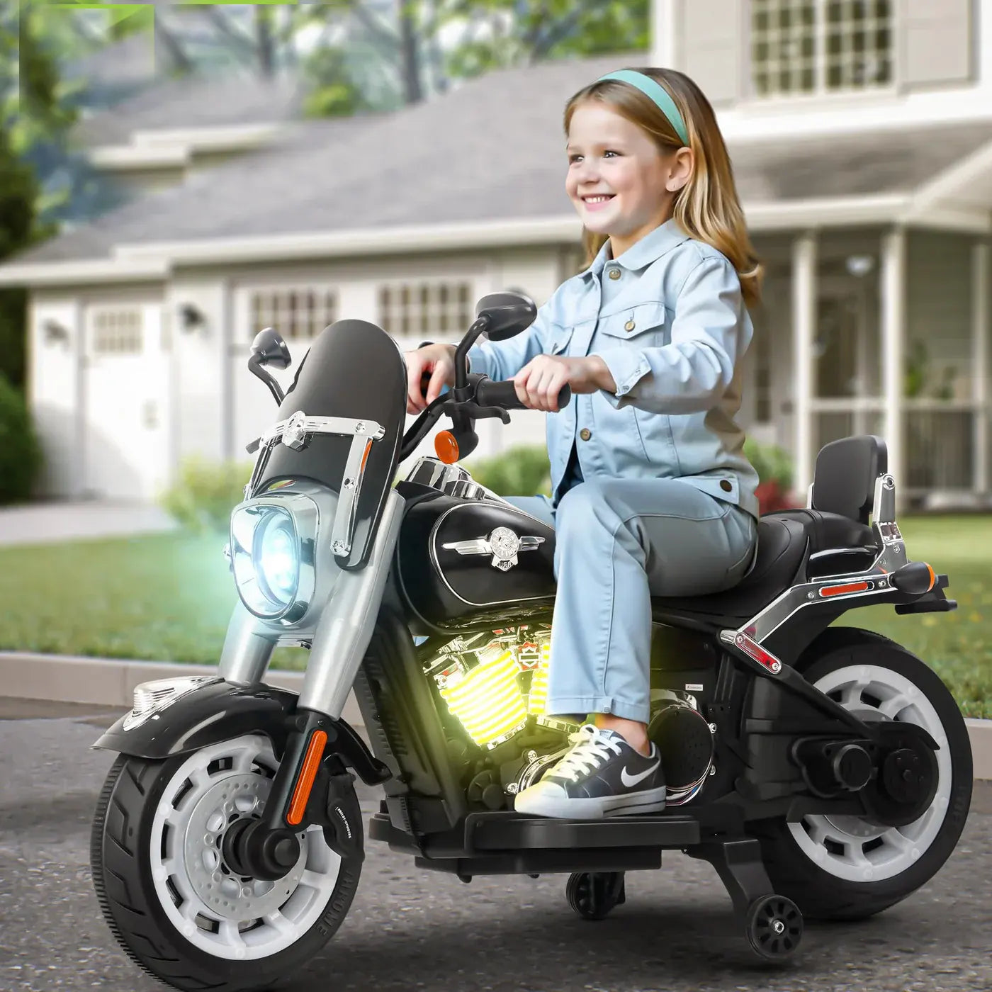 FLIPTOY®- Battery Operated Bike Ride-On Bullet for Kids – 12V Power, Bluetooth & LED Lights