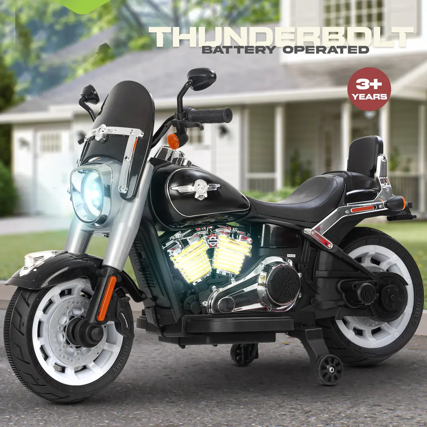 FLIPTOY®- Battery Operated Bike Ride-On Bullet for Kids – 12V Power, Bluetooth & LED Lights