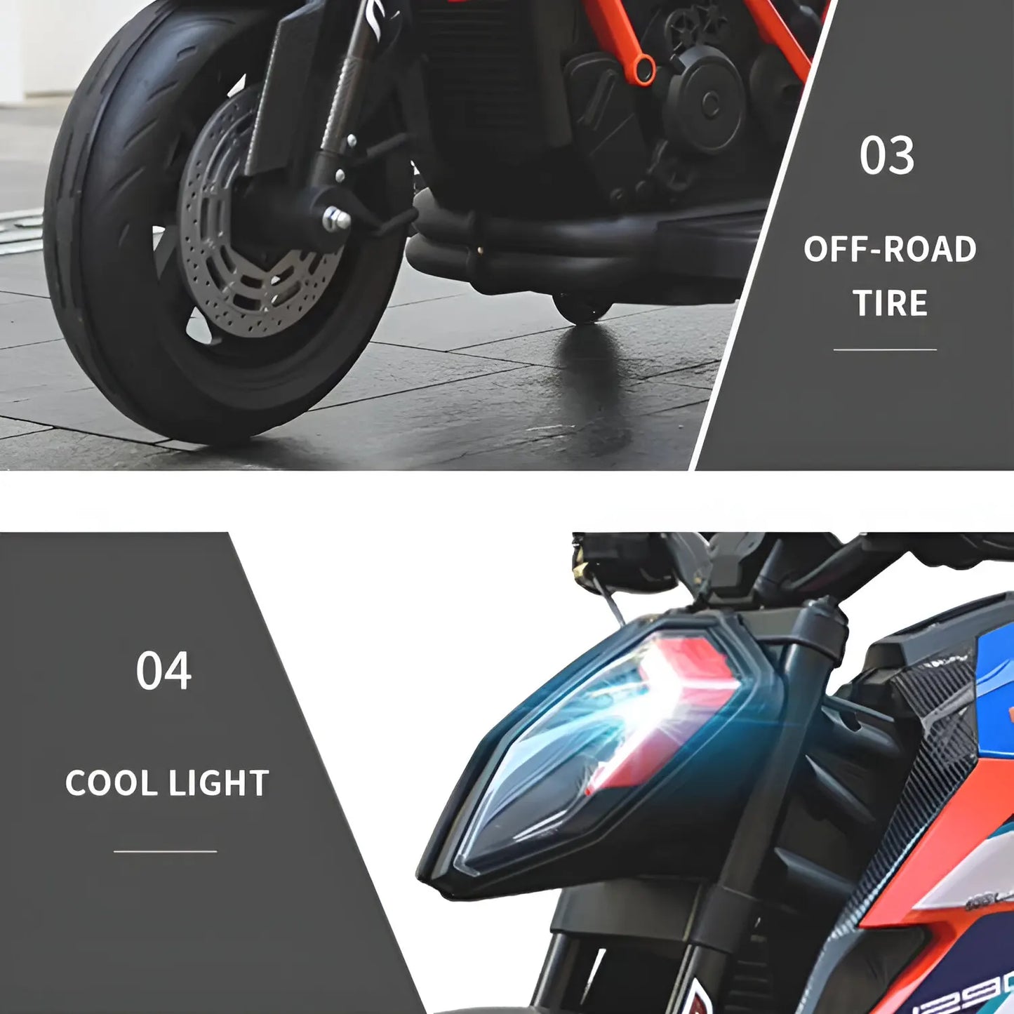 FLIPTOY®-Kids Ride-On KTM Bike – Officially Licensed, 12V Battery Operated, for Ages 3-8 Years