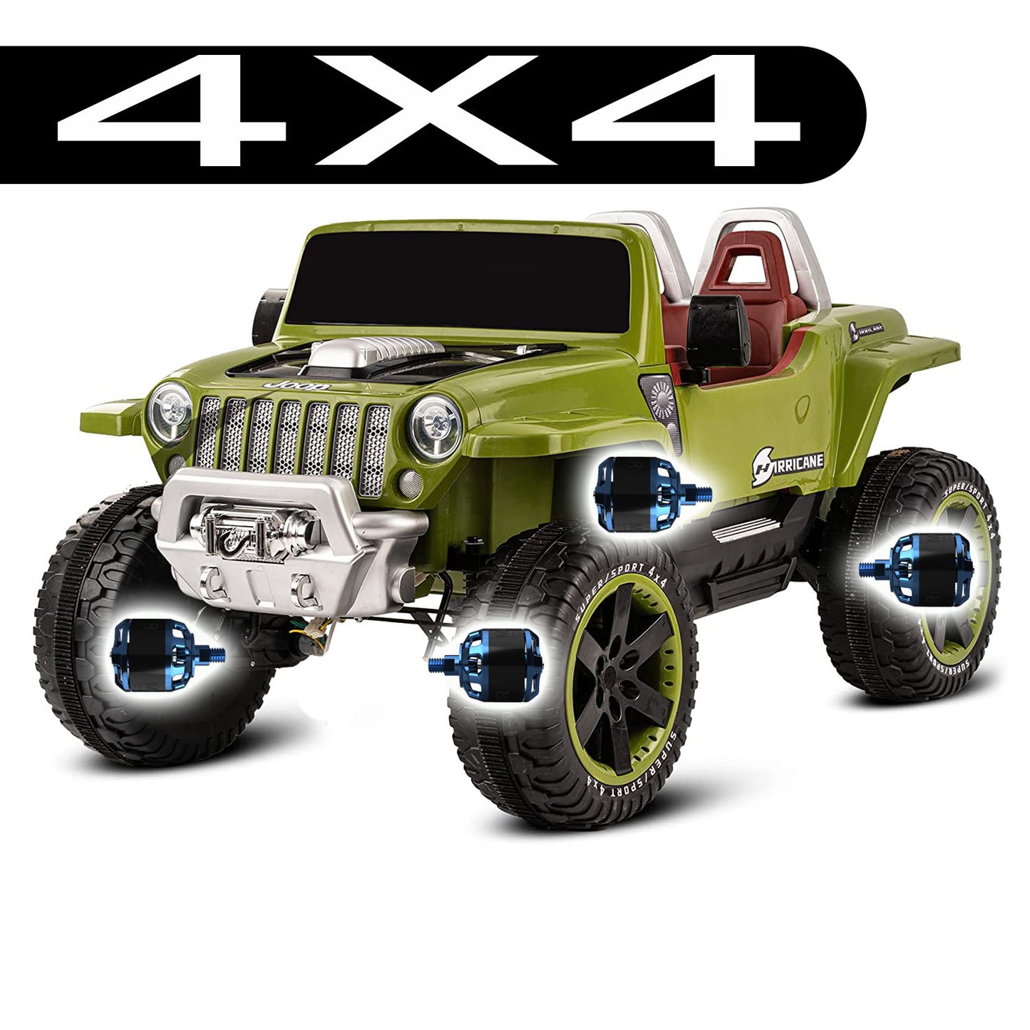 Fliptoy™ Hurricane Kids Car, Baby Toy Car, Rechargeable Battery-Operated Ride on Jeep for Kids with R/C Electric Motor Big Car for Kids Cars, Baby Car for Boys & Girls