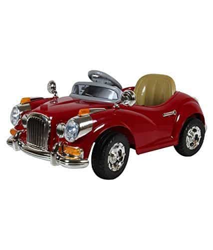 Fliptoy Battery Operated Vintage Car for Kids with Remote Control, Red