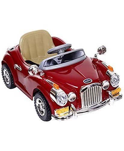 Fliptoy Battery Operated Vintage Car for Kids with Remote Control, Red