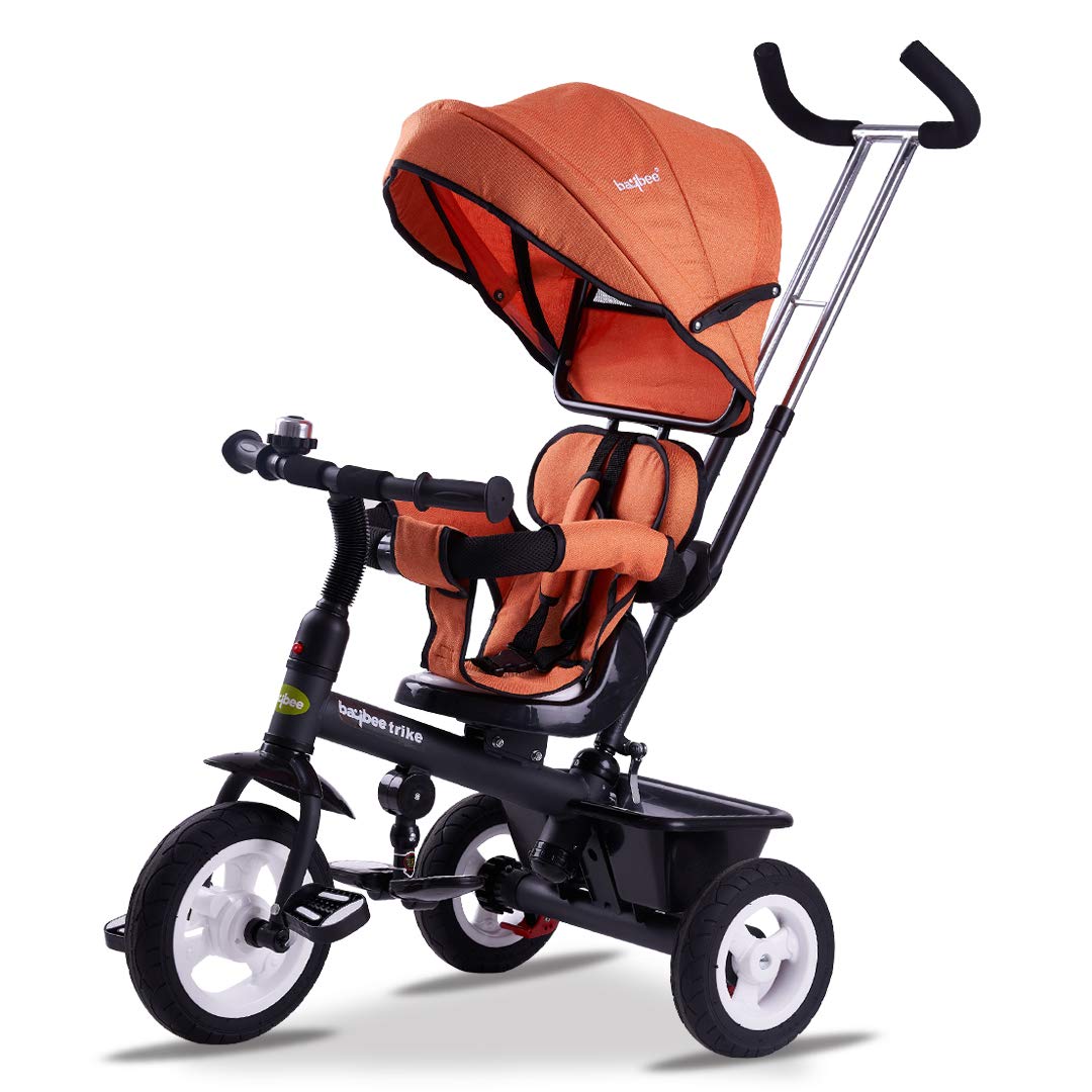 Baybee Mario Sportz Trikes Baby, Kids Cycle | Tricycle for Kids with Canopy and Parental Adjust Push Handle - Smart Plug & Play with Rubber Wheels Baby Cycle for Kids - Baby for 1.5 Years to 5 Years