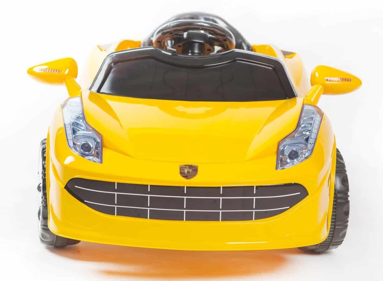 Battery Operated Sporty Car Ride On for to Years Kids, Yellow
