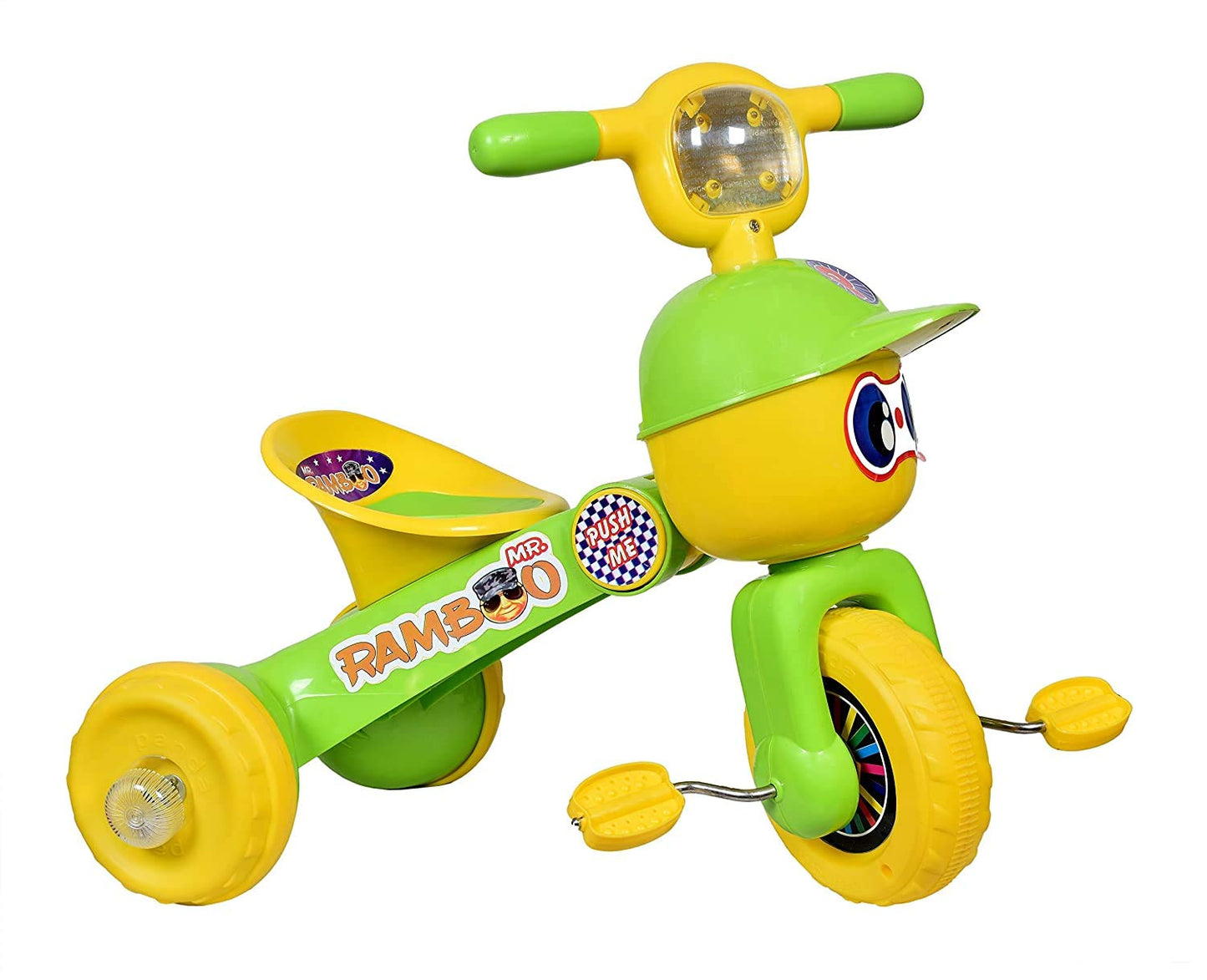 Panda Mr. Rambo Baby Tricycle Ride On Bicycle - Foldable Rider with Music & Lights