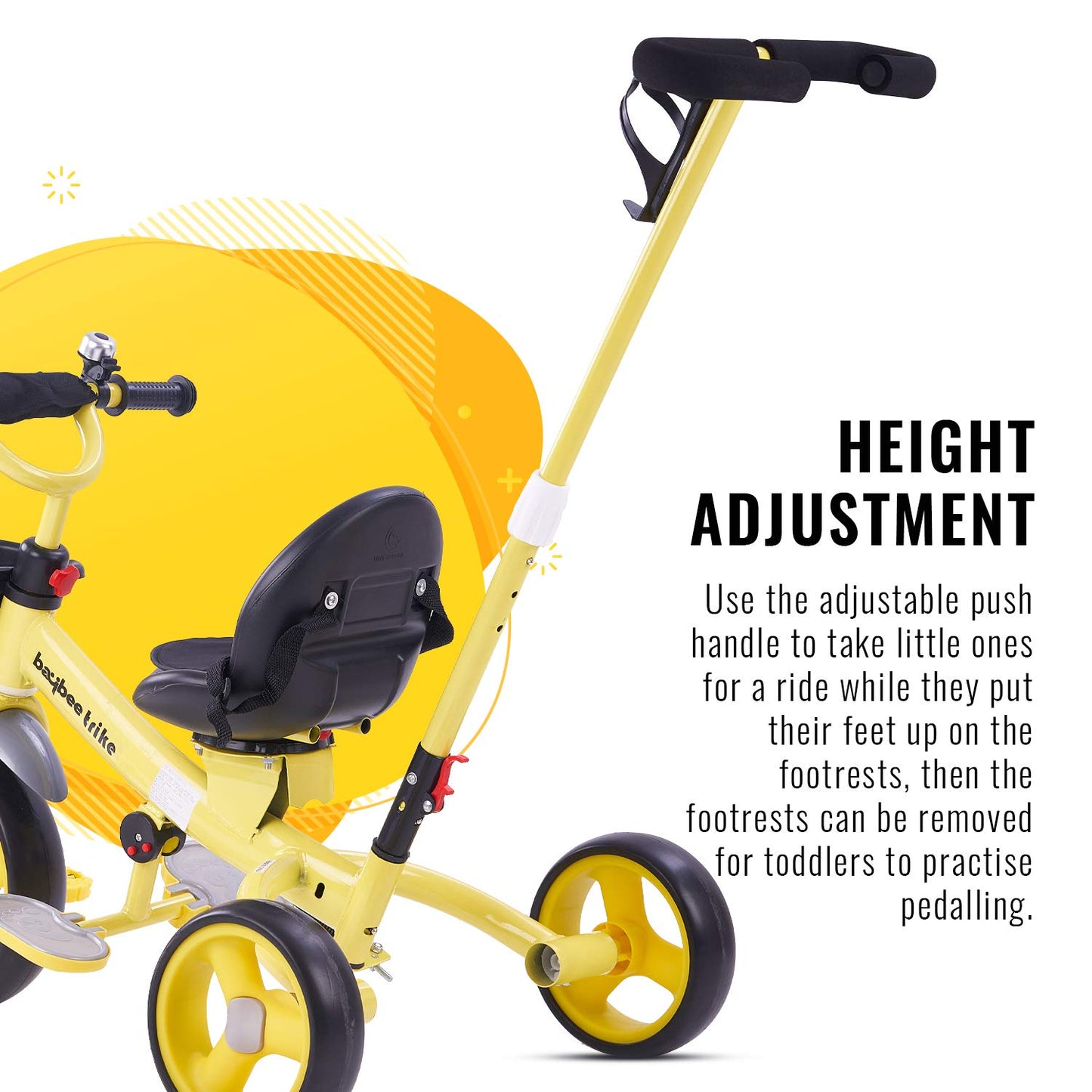 Baybee Breeze 2 in 1 Kids Tricycle Convertible Baby Tricycle Kid's Trike with Parental Adjust Push Handle Children with Seat Belt Kid's Ride Outdoor | Suitable for Boys & Girls