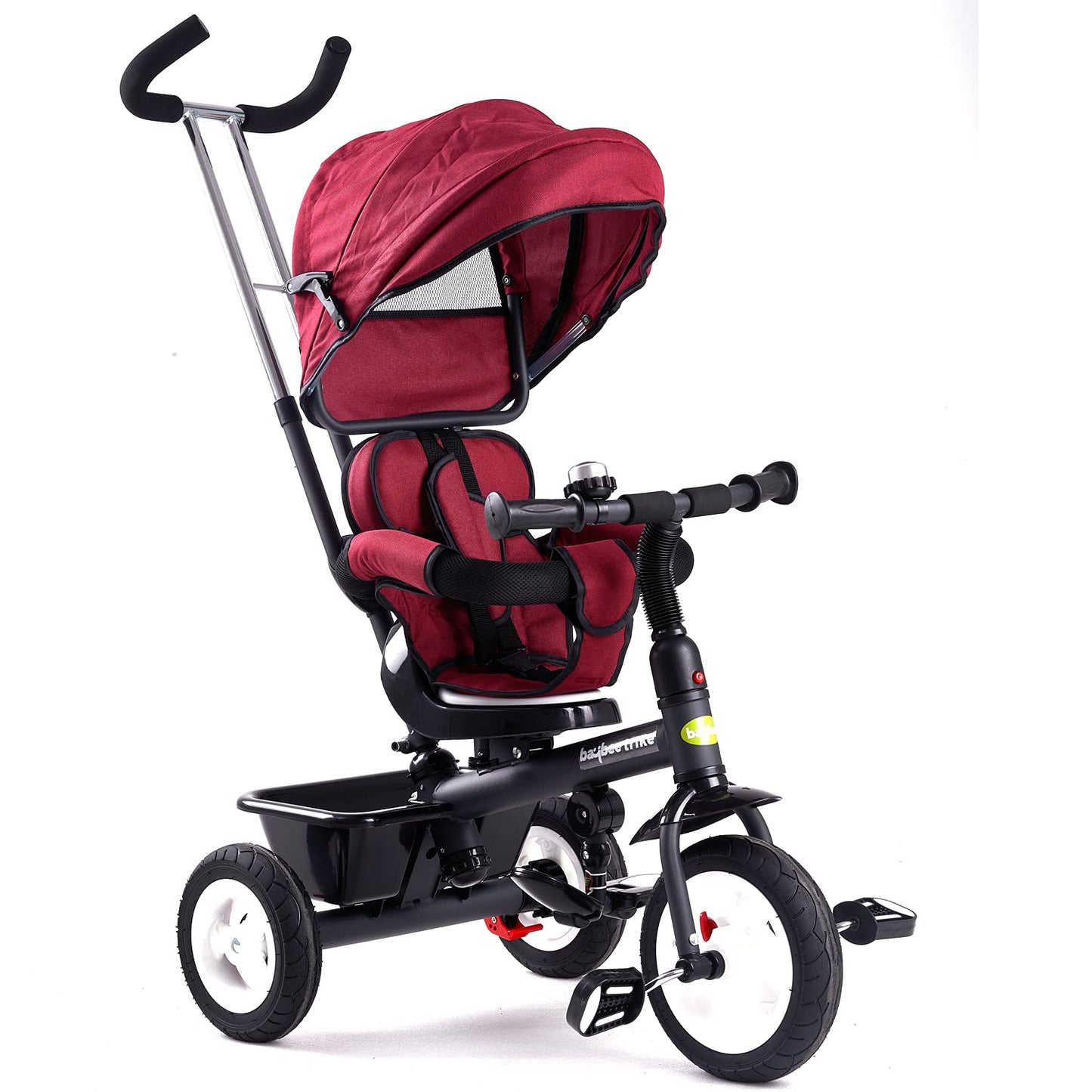 Baybee Mario Sportz Trikes Baby, Kids Cycle | Tricycle for Kids with Canopy and Parental Adjust Push Handle - Smart Plug & Play with Rubber Wheels Baby Cycle for Kids - Baby for 1.5 Years to 5 Years