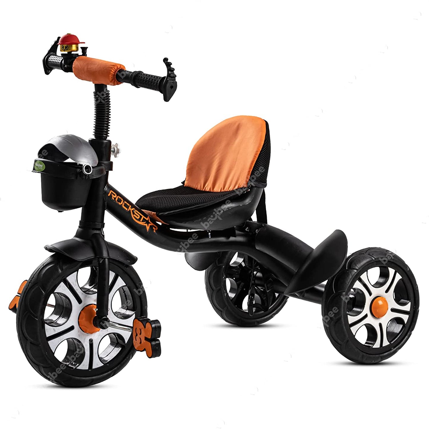 Baybee Rockstar Tricycle for Kids, Smart Plug n Play Kids Cycle Trikes with Basket, Cushion Seat & Safety Belt | Baby Children's Cycle | Baby Tricycle Cycle for Kids 2 to 5 Years Boys Girls