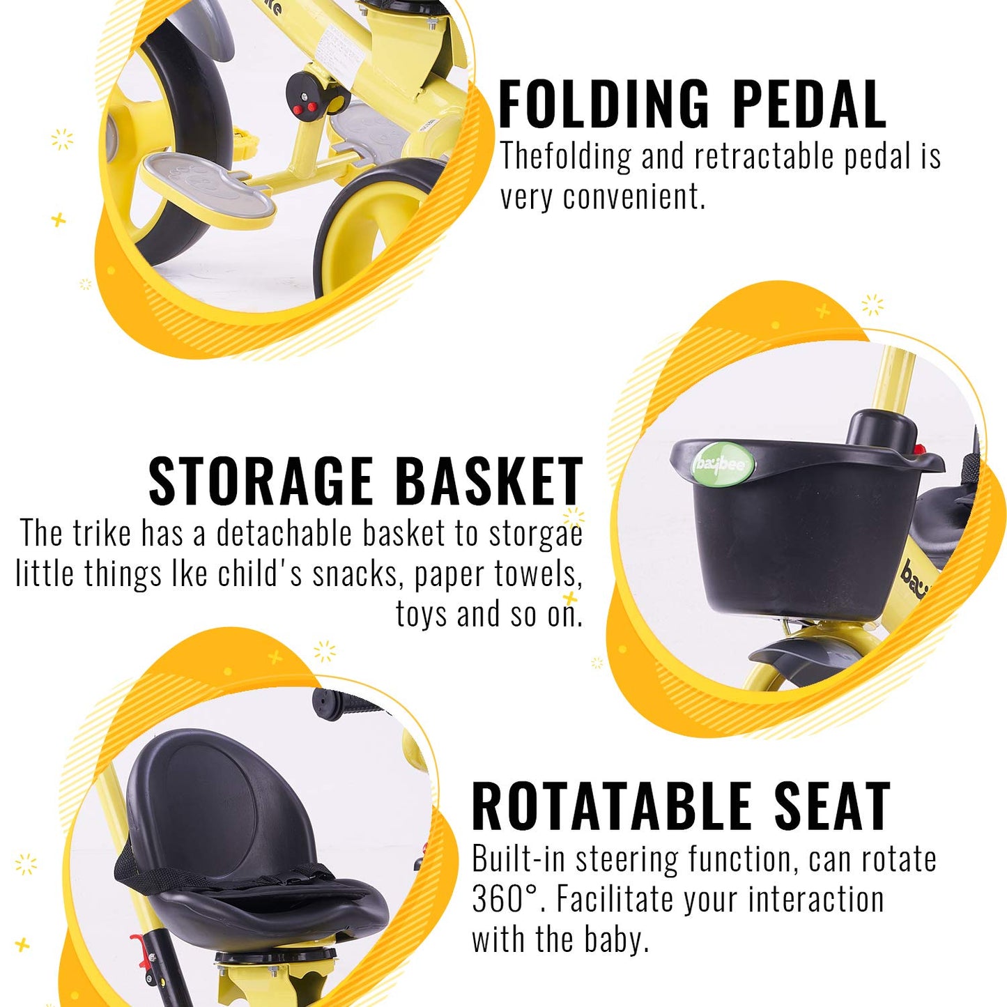 Baybee Breeze 2 in 1 Kids Tricycle Convertible Baby Tricycle Kid's Trike with Parental Adjust Push Handle Children with Seat Belt Kid's Ride Outdoor | Suitable for Boys & Girls