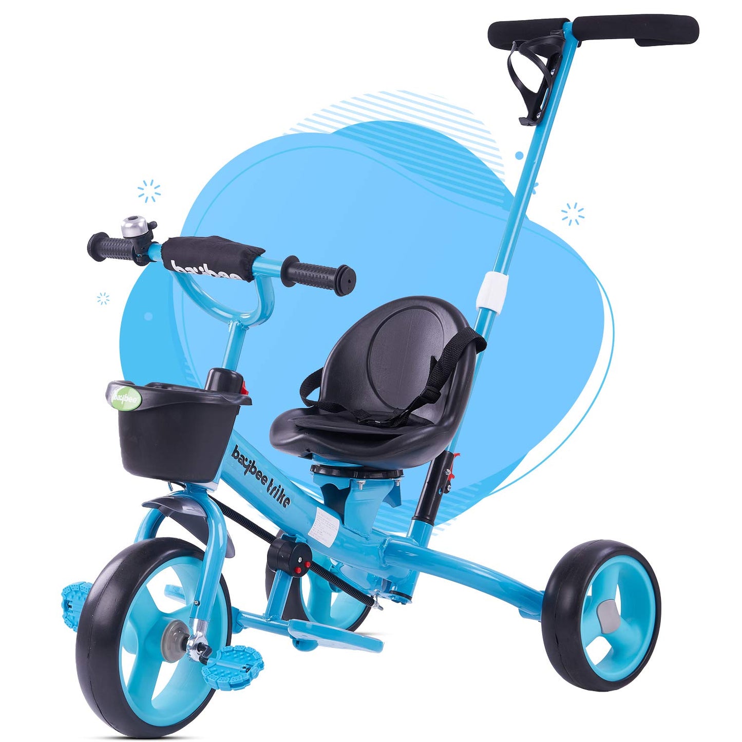 Baybee Breeze 2 in 1 Kids Tricycle Convertible Baby Tricycle Kid's Trike with Parental Adjust Push Handle Children with Seat Belt Kid's Ride Outdoor | Suitable for Boys & Girls