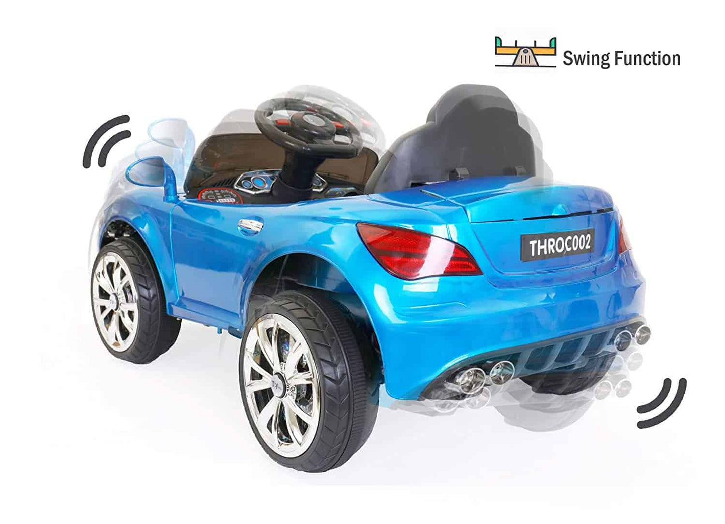 Kid's Avenger Luxurious Rechargeable Battery Operated Ride-on Car Painted with Remote (Blue, THROC002B)