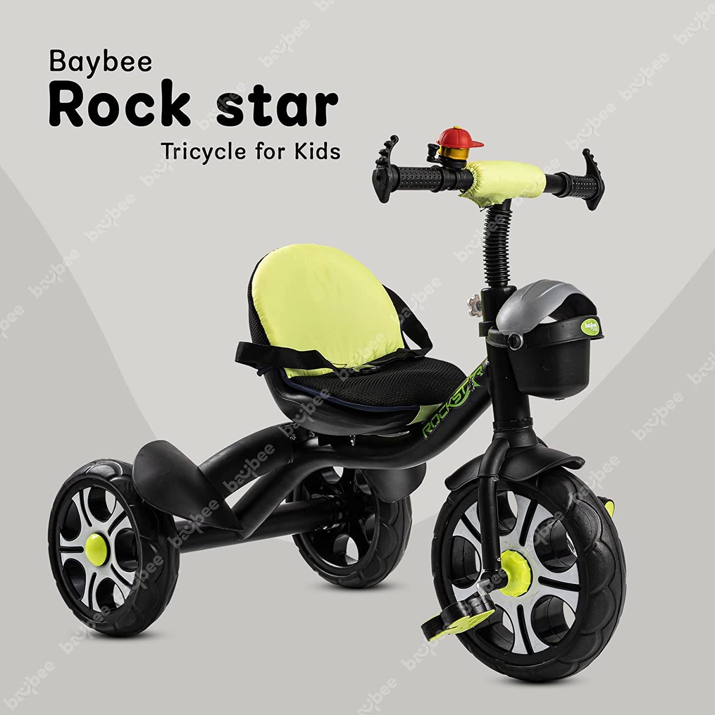 Baybee Rockstar Tricycle for Kids, Smart Plug n Play Kids Cycle Trikes with Basket, Cushion Seat & Safety Belt | Baby Children's Cycle | Baby Tricycle Cycle for Kids 2 to 5 Years Boys Girls