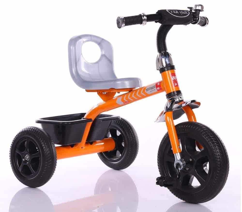 Fliptoy Tricycle Plug and Play Kids Tricycle Trike with Storage Bin Kid's for 2-5 Years Baby Tricycle Ride on Outdoor | Suitable Babies for Boys & Girls - Orange