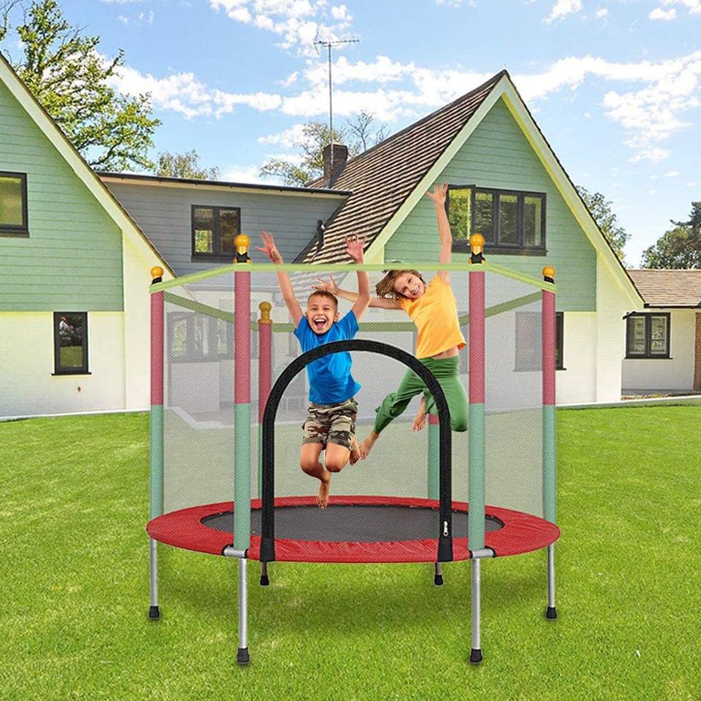 Fliptoy™ | 55 inch trampoline with enclosure jump2it trampoline