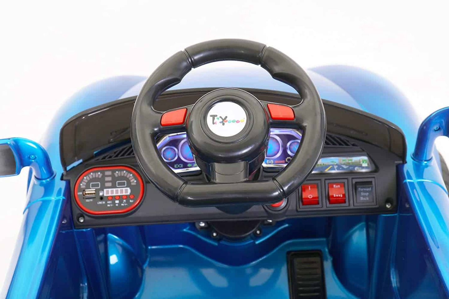 Kid's Avenger Luxurious Rechargeable Battery Operated Ride-on Car Painted with Remote (Blue, THROC002B)