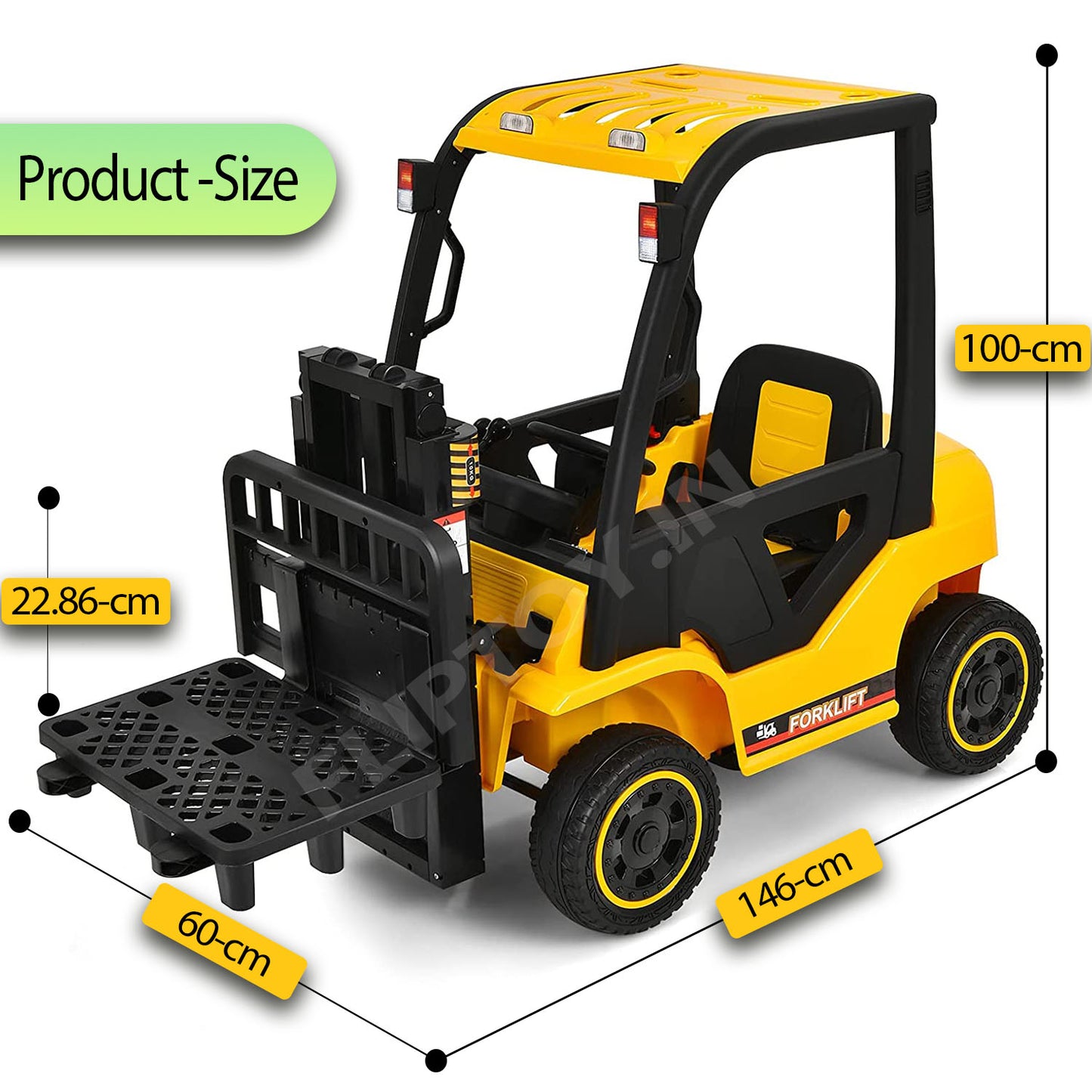 12V Kids Forklift with Remote Control | Openable Door | Storage Trunk | Electric toy Construction Vehicle