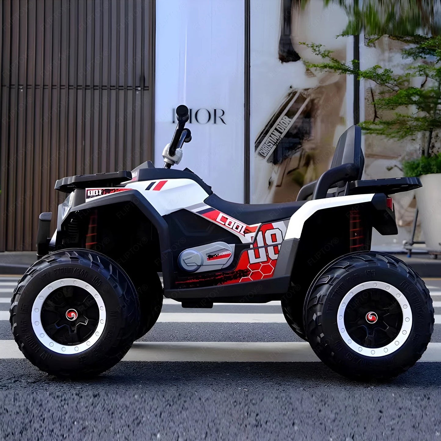 Fliptoy® Adventura ATV 12V Rechargeable Battery-Operated Ride on Bike for Kids Bike with Light, USB, Music. with -Rubber tires