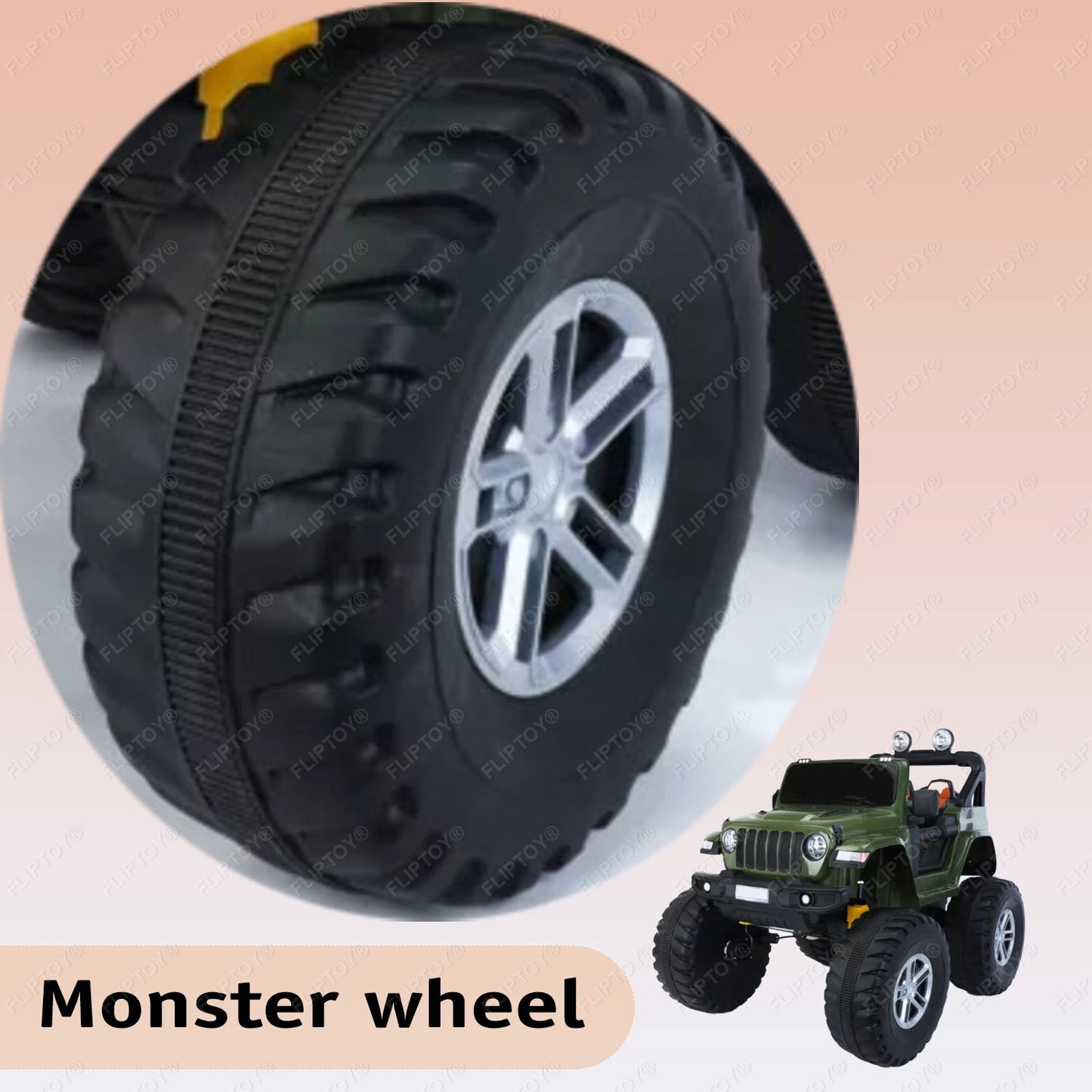 Kids ride on jeep | Monster wheel | 4*4 ride on | Model FLP6688 | 12V battery operated