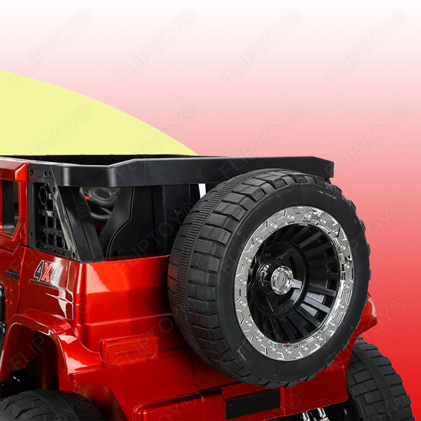 Fliptoy® | Kids ride on jeep | 4x4 | 2 seater | for age group 2-7 year | MP3 music player | Big jeep