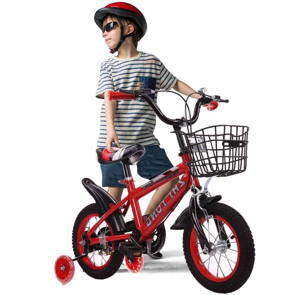 LBLA 14T Sports Kids Bicycle with Rear Seat for 3-5 Years - Red