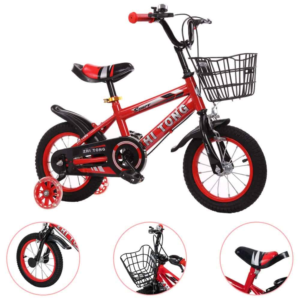 LBLA 14T Sports Kids Bicycle with Rear Seat for 3-5 Years - Red