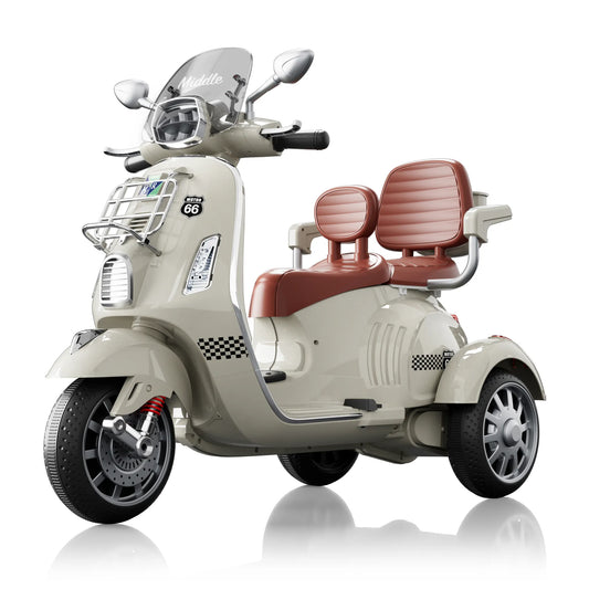 FLIPTOY® 2-Seater 12V Ride-On Vespa Scooter – Safe & Stylish Kids Electric Bike