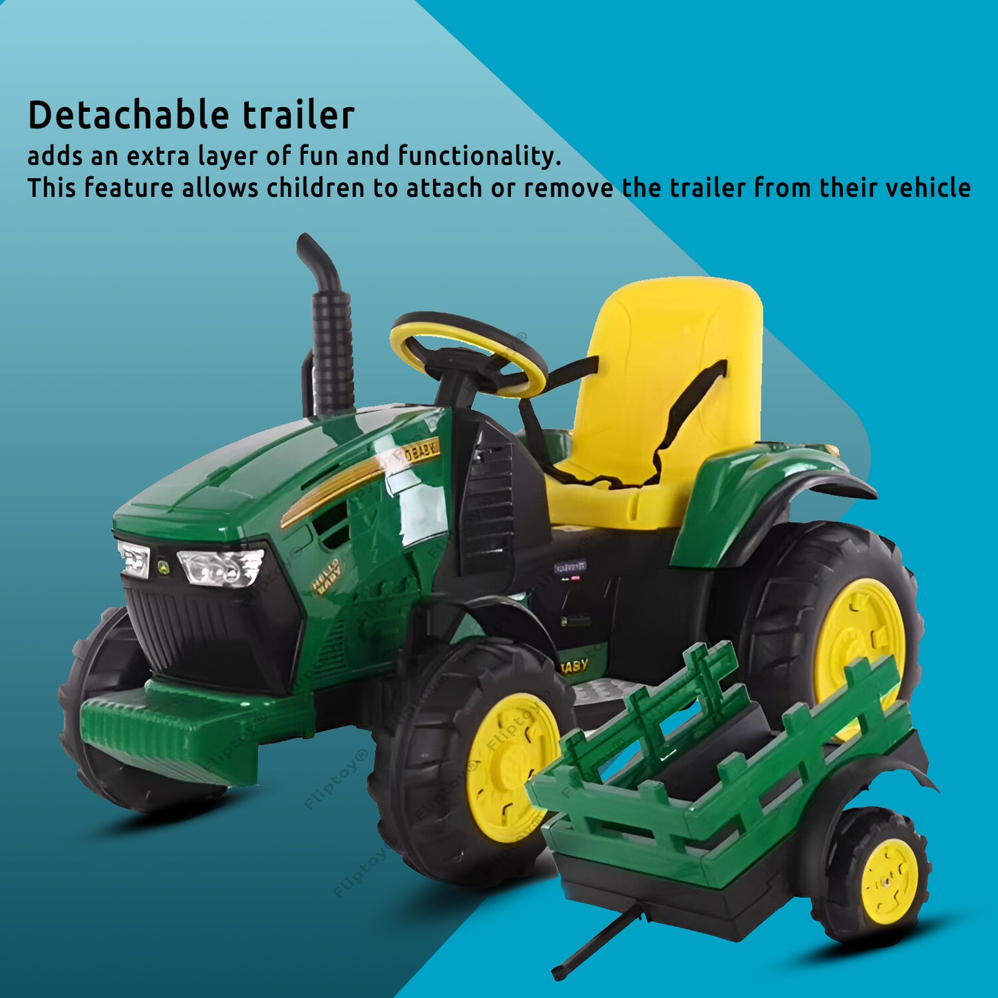 Fliptoy® | kids ride on tractor | baby driving tractor | 12v ride on tractor | for child in india | Age (2-7 year)