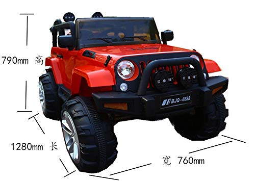 FLIPTOY™ 12 volt battery powered jeeps with Music, Lights and Remote Control, Red