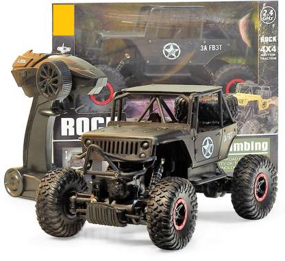 2.8Ghz 1:20 Scale RC Vehicle Army Car 4 WD Shaft Drive Waterproof High Speed Remote Control & chargeble Monster Off Road Truck Alloy Metal Body  (Random)