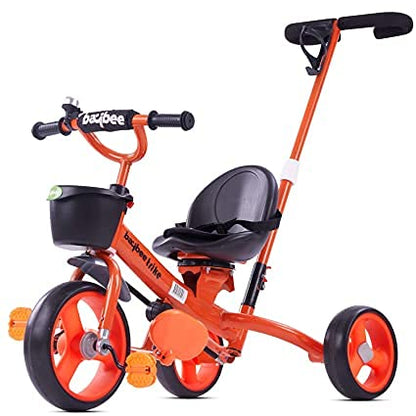 Baybee Breeze 2 in 1 Kids Tricycle Convertible Baby Tricycle Kid's Trike with Parental Adjust Push Handle Children with Seat Belt Kid's Ride Outdoor | Suitable for Boys & Girls
