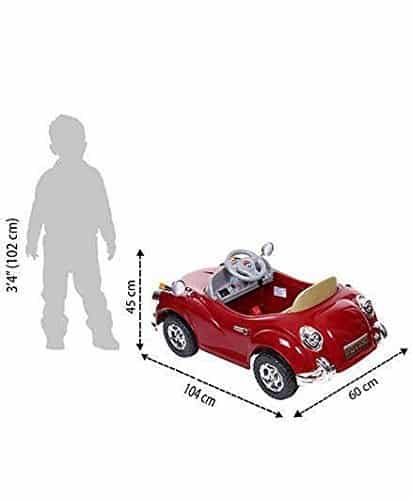 Fliptoy Battery Operated Vintage Car for Kids with Remote Control, Red