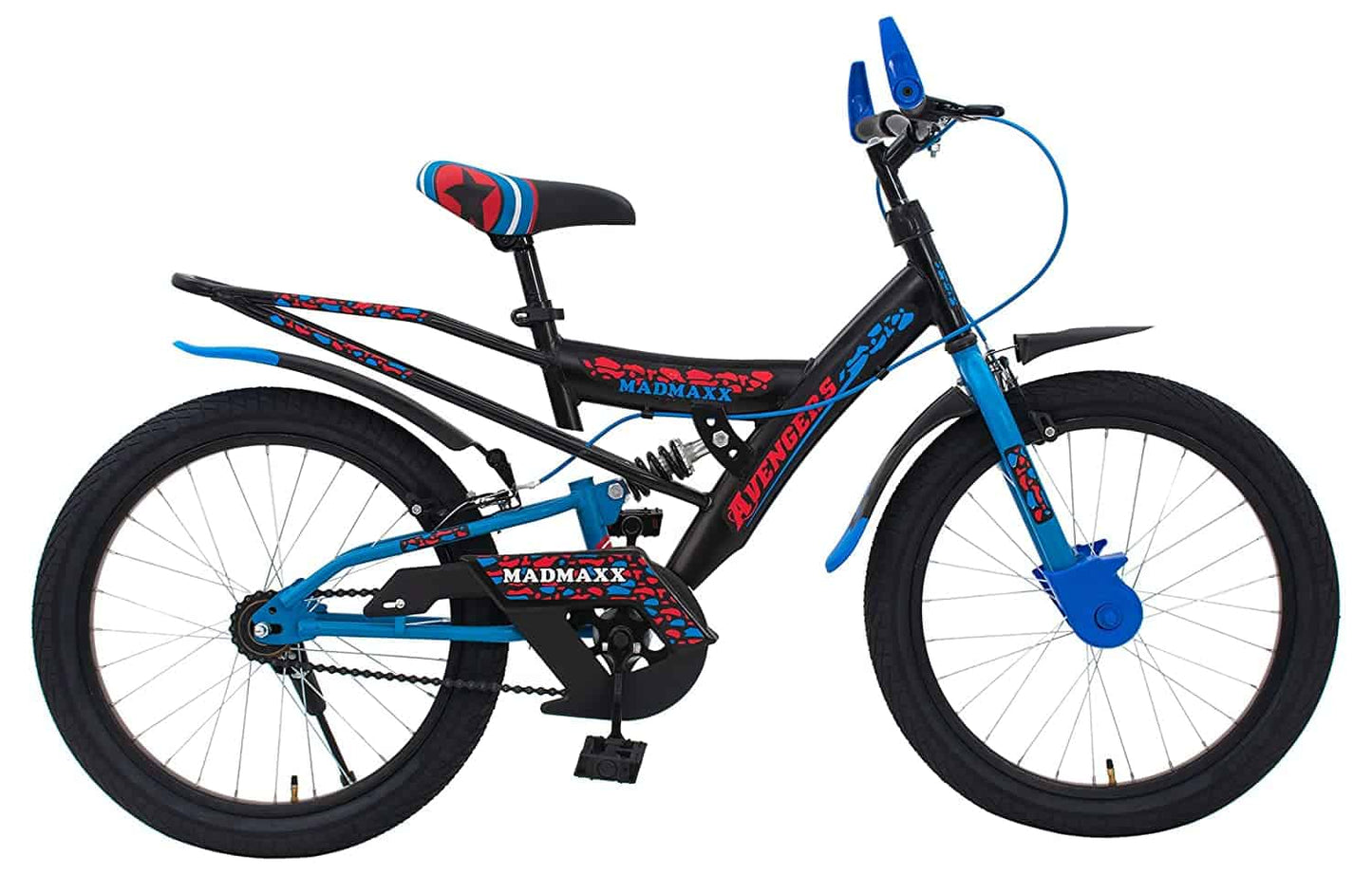 BIKES Shocker Avenger 20T Kid's Road Cycle, 20 inches Matte Finish Black Green/HM Blue for 7 to 10 Years Child