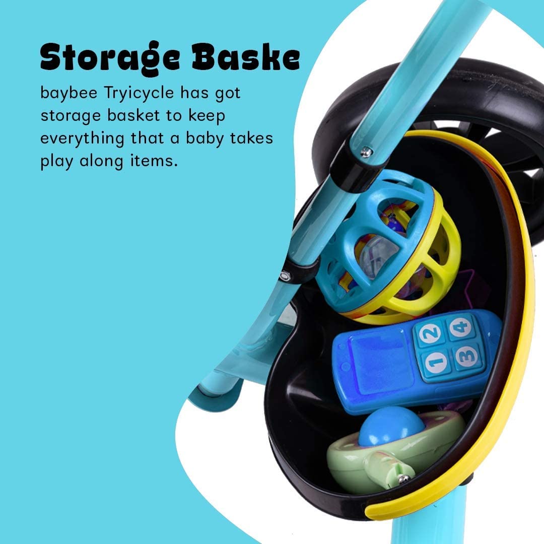 Baybee Hero III Tricycle for Kids, Plug & Play Cycle for Kids Ride on with Storage Space & Parental Handle, baby tricycle | Baby Children Cycle | Tricycle Cycle for Kids 2 to 5 Years Boys Girls