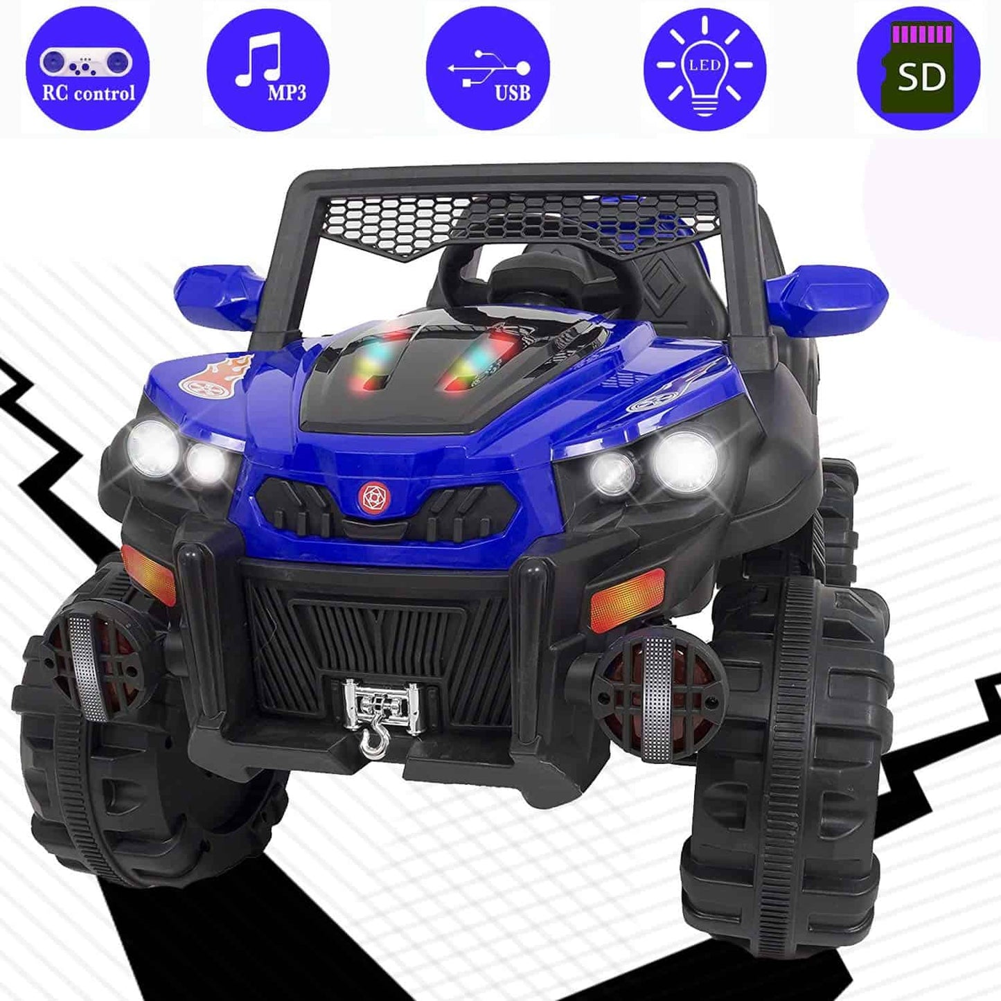 Warlock Baby Toy Car Rechargeable Battery Operated Ride on car for Kids/Baby with R/C Jeep Children Car Electric Motor Car Kids Cars,Baby Racing Car for Boys & Girls Age 2 to 6 Years