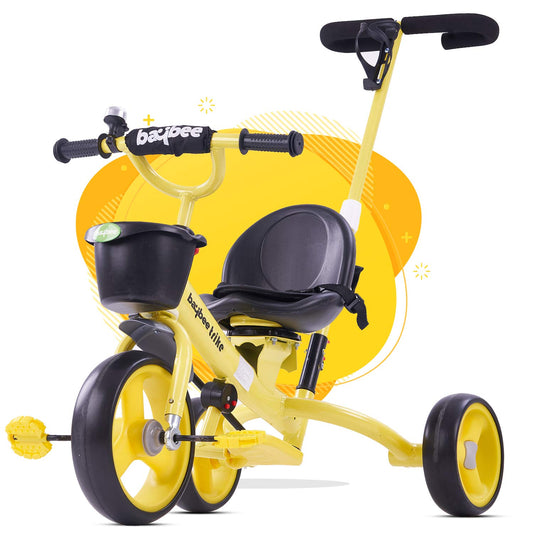 Baybee Breeze 2 in 1 Kids Tricycle Convertible Baby Tricycle Kid's Trike with Parental Adjust Push Handle Children with Seat Belt Kid's Ride Outdoor | Suitable for Boys & Girls