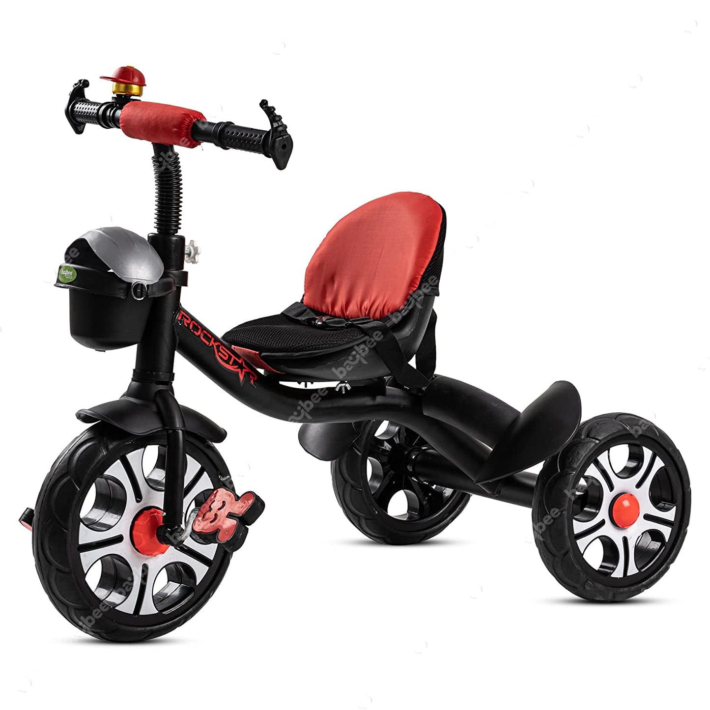 Baybee Rockstar Tricycle for Kids, Smart Plug n Play Kids Cycle Trikes with Basket, Cushion Seat & Safety Belt | Baby Children's Cycle | Baby Tricycle Cycle for Kids 2 to 5 Years Boys Girls
