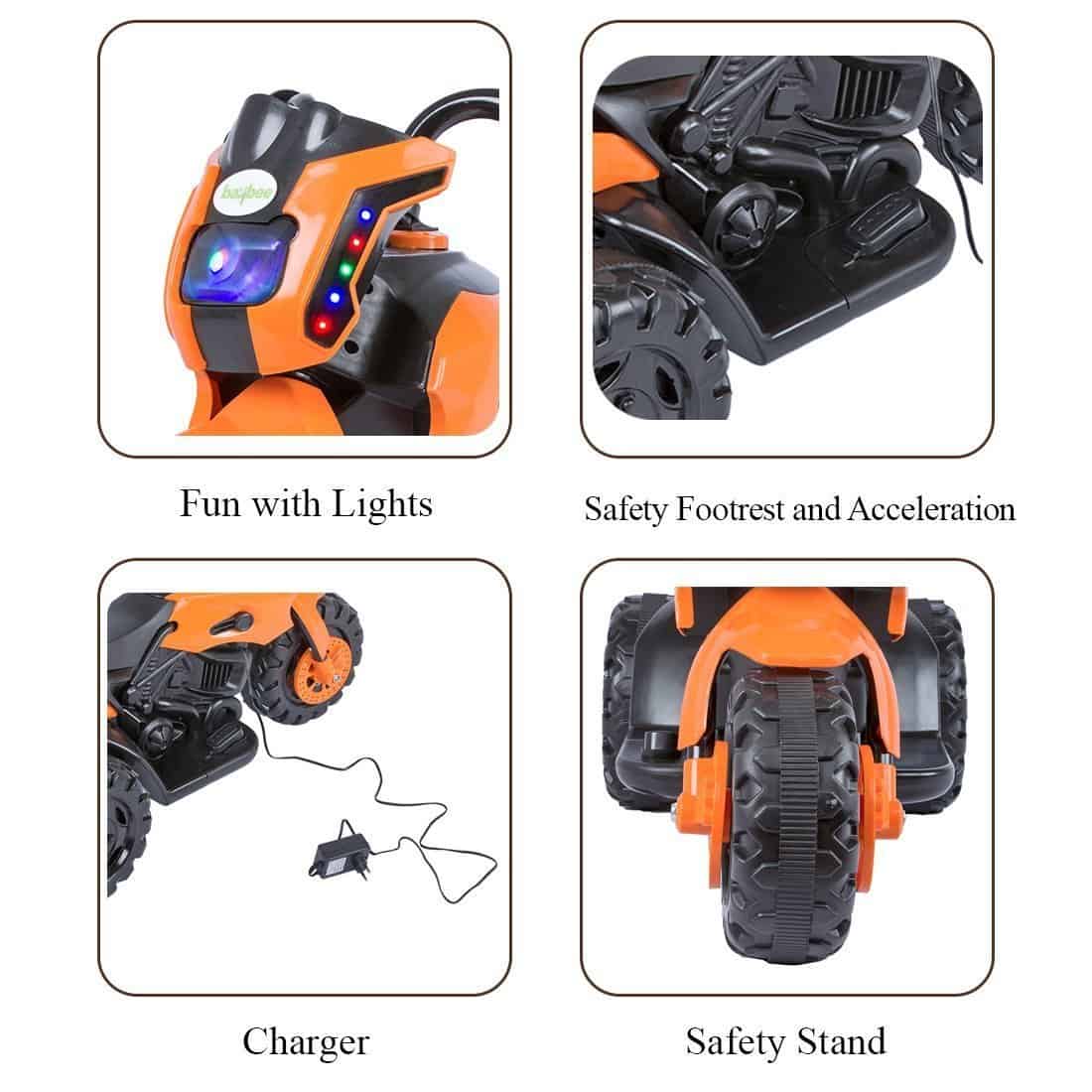 Damned GS-800 Battery Operated Sports Bike | Single Motor Ride On Bike with 20 Kg Weight Capacity Kids Bike / Bike for Kids / -- Orange