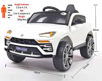 Dazzling Lambro SUV Rechargeable Battery Operated Ride-On Car for Kids ( 2 to 5yrs ), White