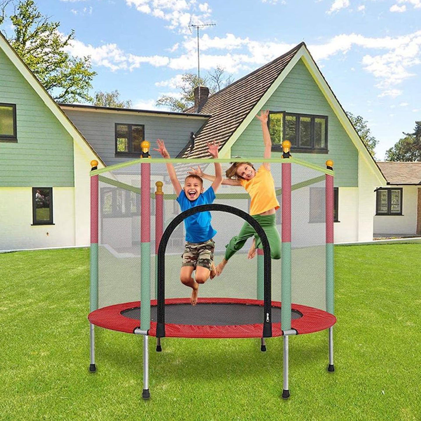 Fliptoy™ | 55 inch trampoline with enclosure  jump2it trampoline