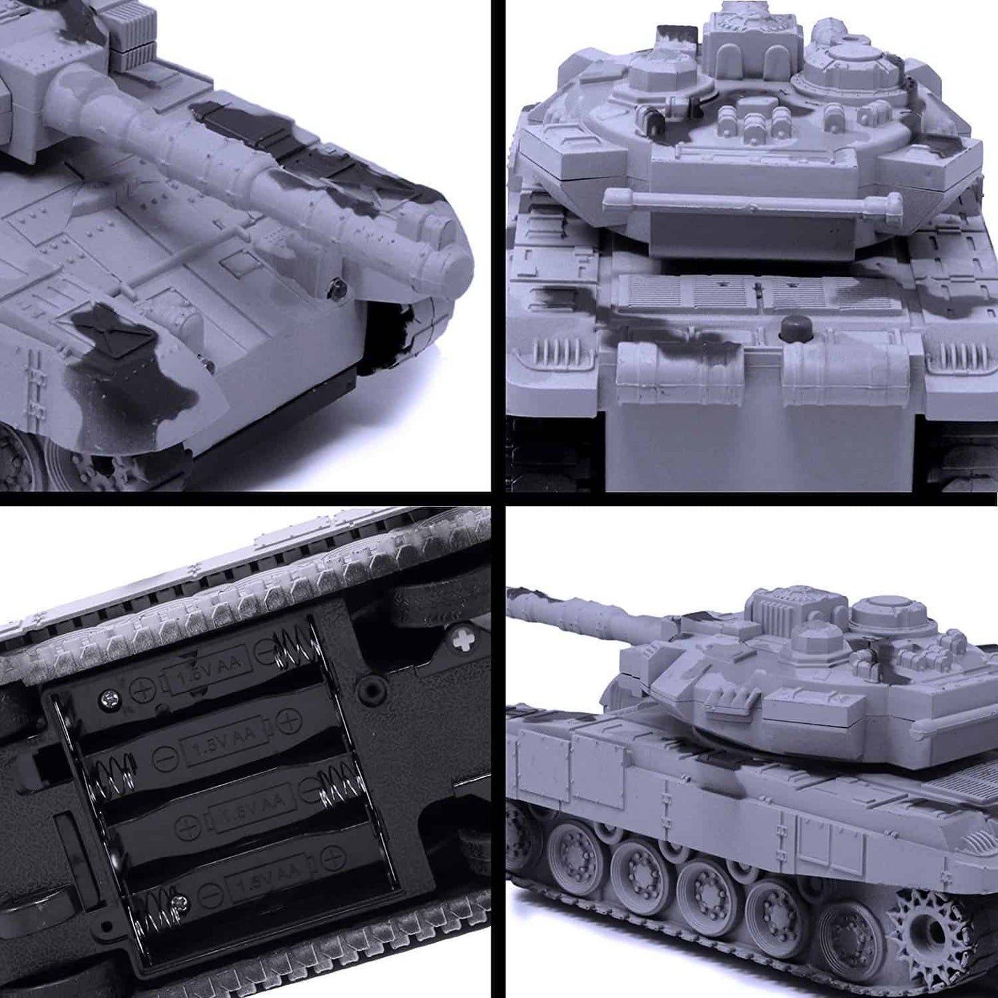 Remote Control Army Battle Tank-Rotating Turret with Light & Sound for Kids in Assorted Colors