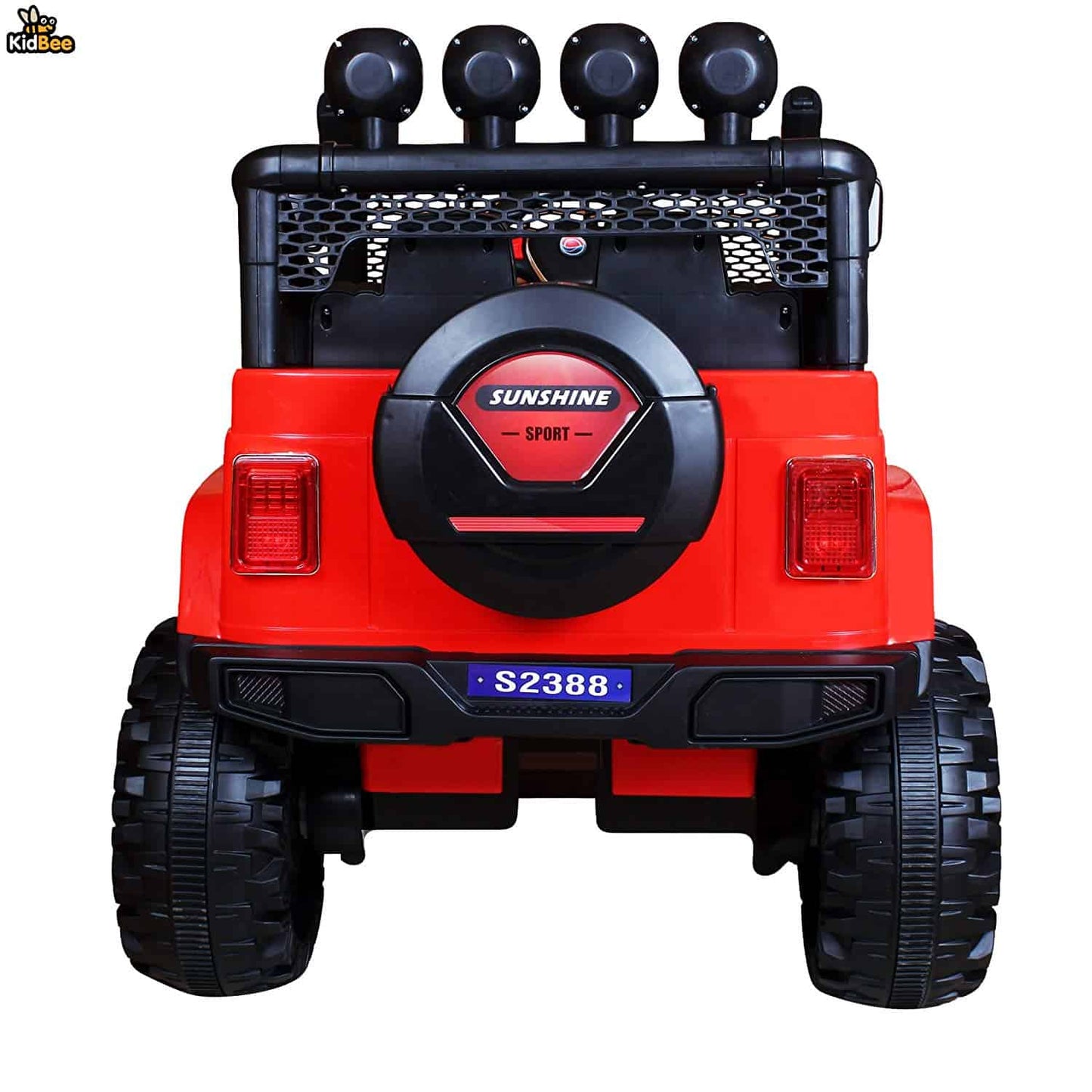 12V Electric-Ride On jeep-Truck with Big wheels, Remote Control, Additional Upper Bar Headlight - White