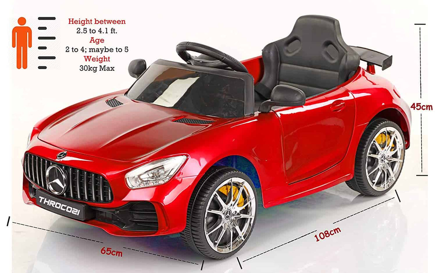 Futuristic Benz AMG Rechargeable Battery Operated Ride-on car for Kids ( 2 to 5yrs ), Red