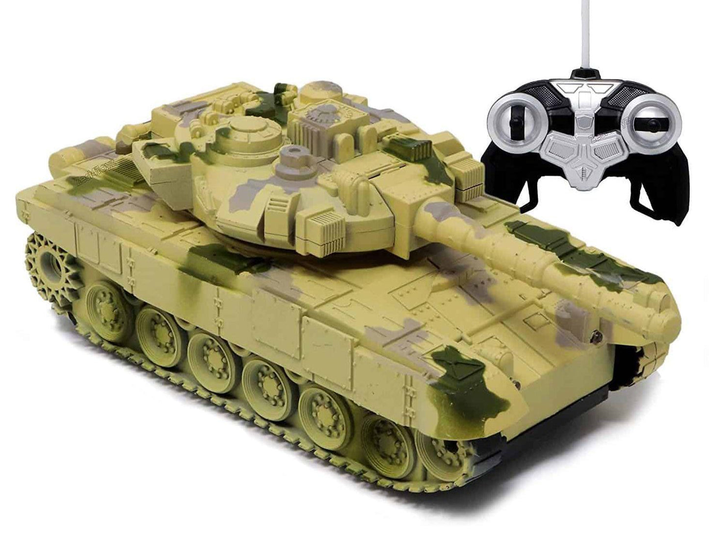 Remote Control Army Battle Tank-Rotating Turret with Light & Sound for Kids in Assorted Colors