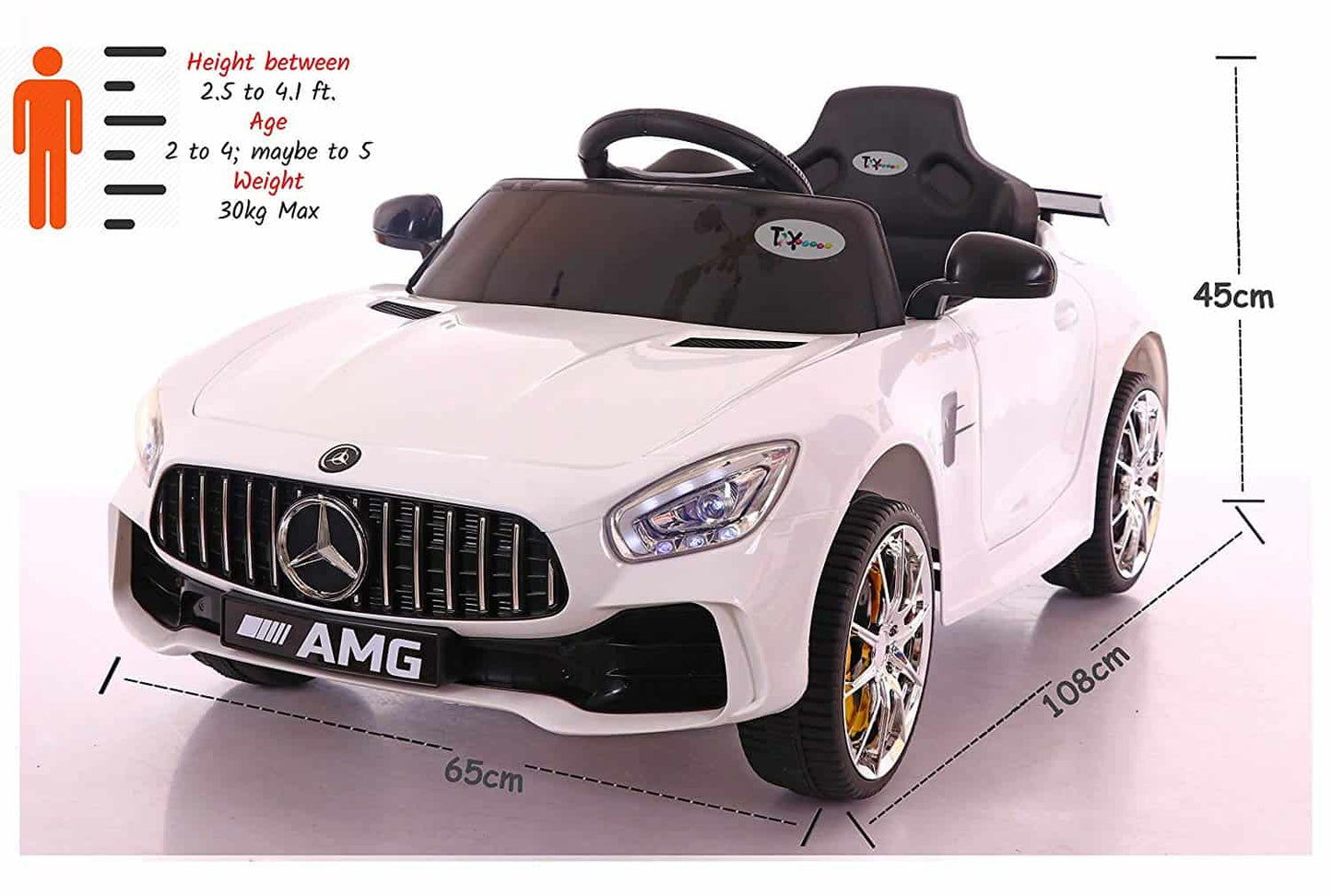 Benzy AMG Rechargeable Battery operated car for Kids ( 2 to 5yrs ), White