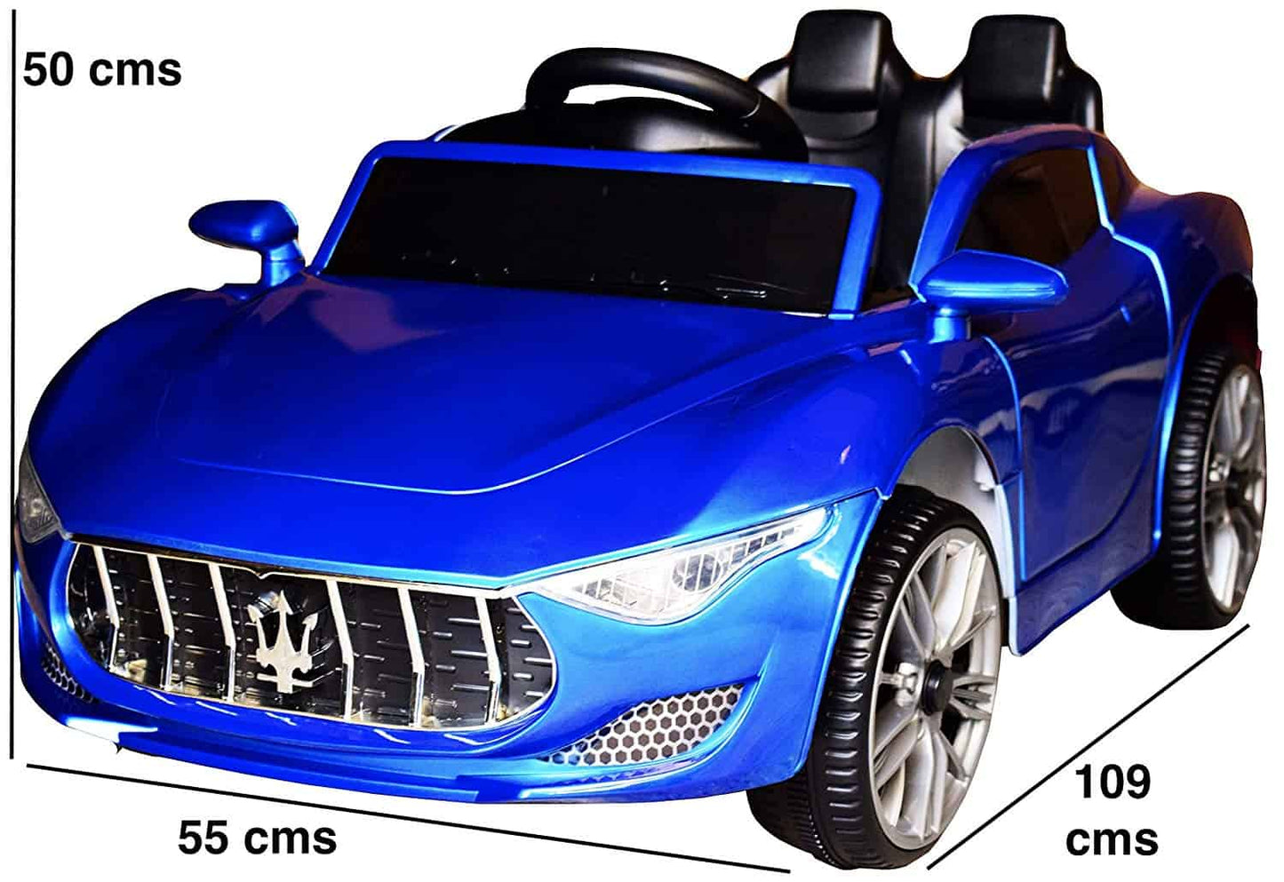 FLIPTOY®- Battery Operated Ride on Remote Cars (Painted Maserati, Blue)