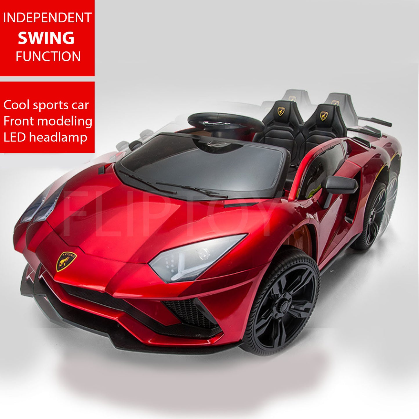 Fliptoy™ | Lamborghini style | 12V Ride on car | toy sports car | Parental Remote Control car -With Music System | Model No. LT-1140